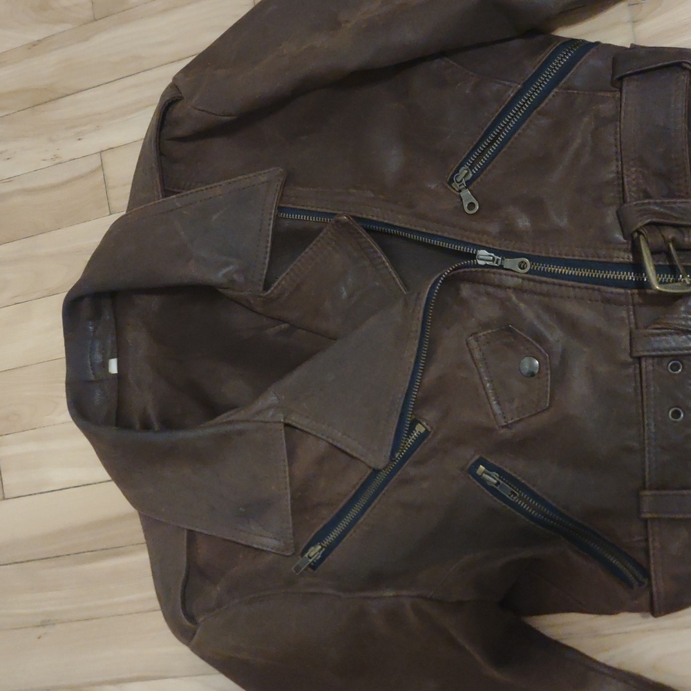 Brown Suede Moto Jacket - Picture 4 of 16
